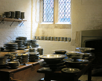 hampton court palace kitchens serving plates