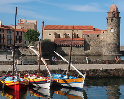 collioure harbor and fishing boats