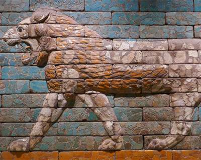 lion tile relief babylon museum of fine arts boston