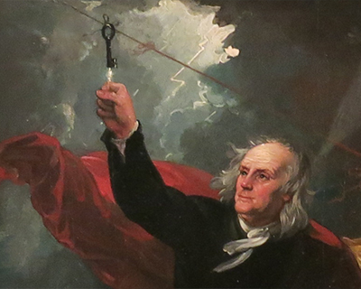 phildelphia museum of art benjamin franklin drawing electricity from the sky