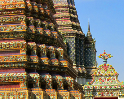 bangkok wat pho temple ceramic mosaics